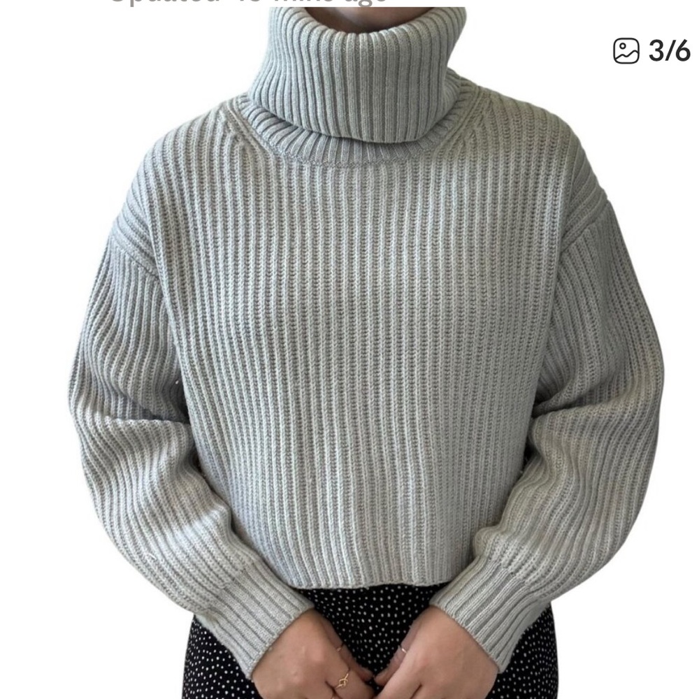 Babaton Aritzia Guell Cropped Sweater in Oatmeal. Size XS